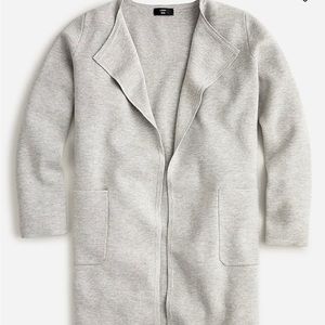 NWT J. Crew Juliette Collarless Sweater Blazer Heather Dove Grey size medium